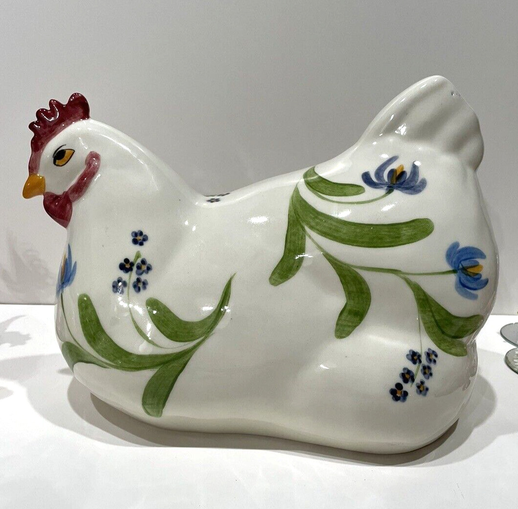 Hen Hand Painted Ceramic 11” Large Figurine Gustin