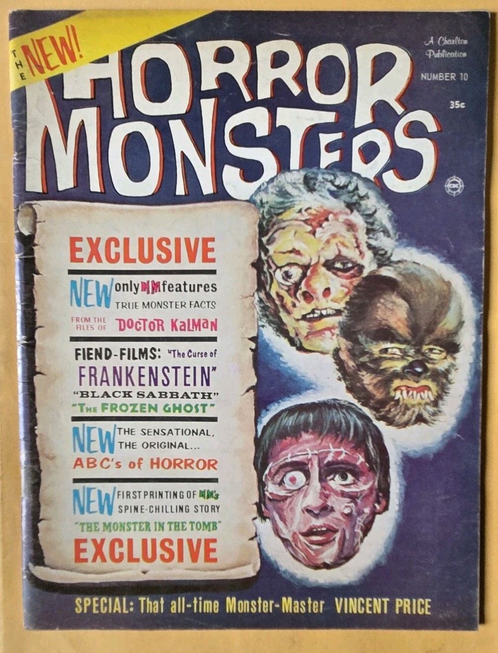 Horror Monsters #10 Special: Vincent Price Charlton Publications 1964