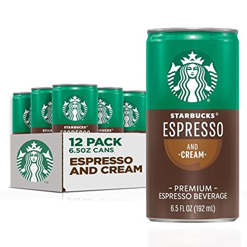 Starbucks Espresso Coffee with Cream 6.5oz Pack of 12 Ready to Drink 140 Cal