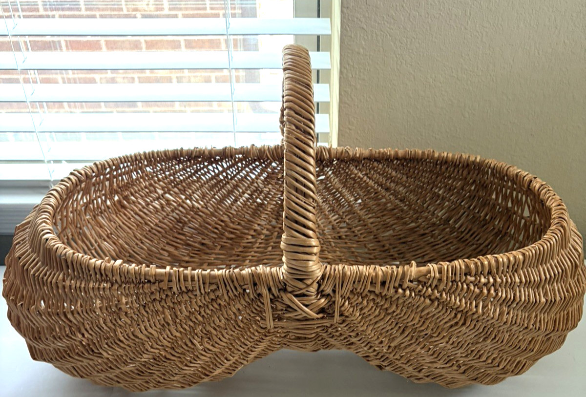 Natural Large Handmade Rustic Basket 