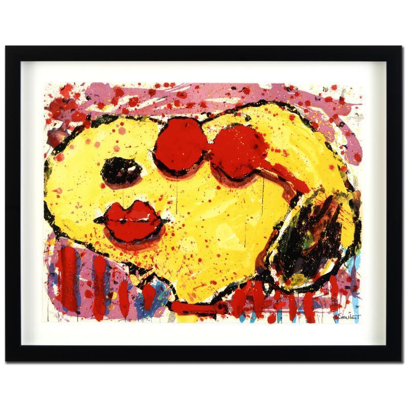 TOM EVERHART signed SNOOPY original litho VERY COOL DOG LIPS CHARLES SCHULZ COA