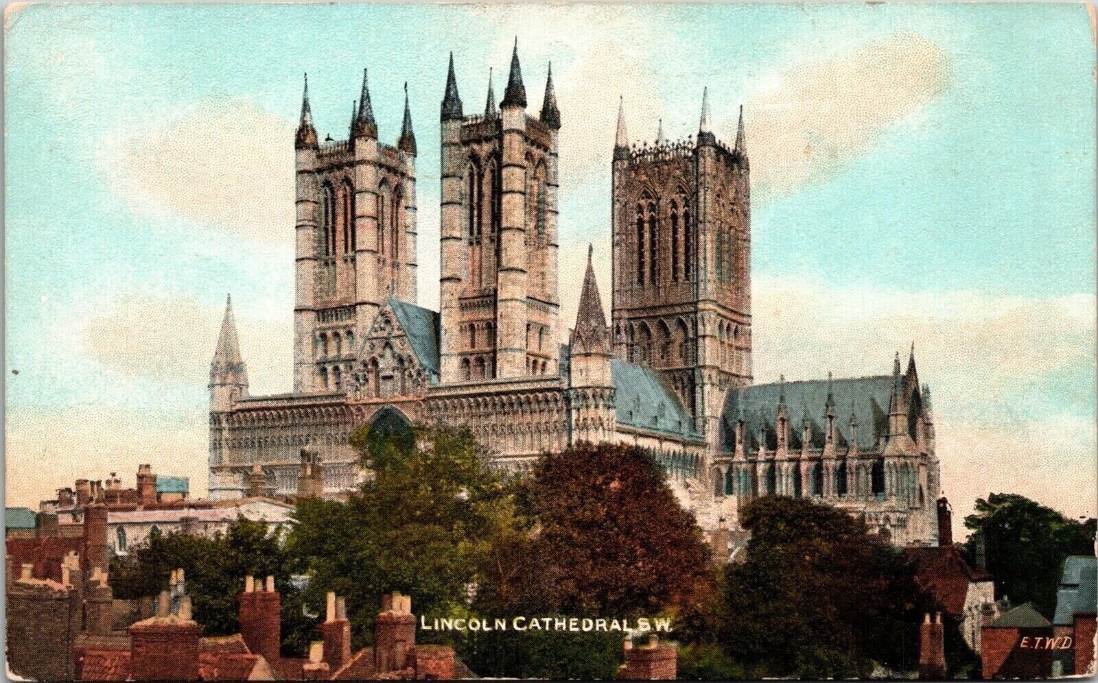 Lincoln England Lincoln Cathedral Historic Landmark Streetview DB Postcard