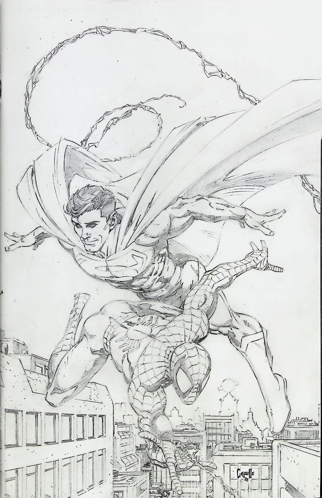 Marvel DC Spider-Man Superman #1- 1:200 Greg Capullo Sketch Virgin Variant