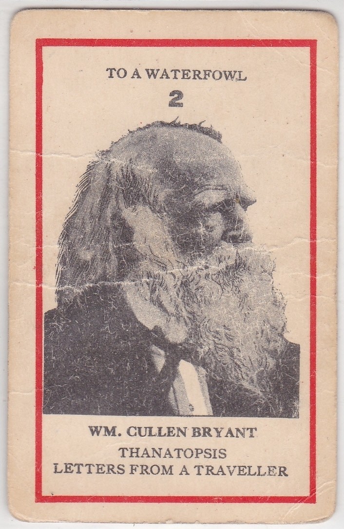 To A Waterfowl William Cullen Bryant (Famous Poet) Collectible Playing Card