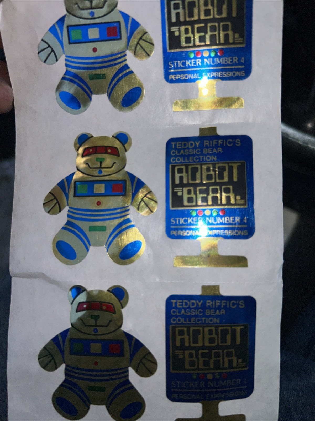 Vintage 1980’s Robot Bear Foil Sticker, Teddy Riffic’s Classic Bear #4