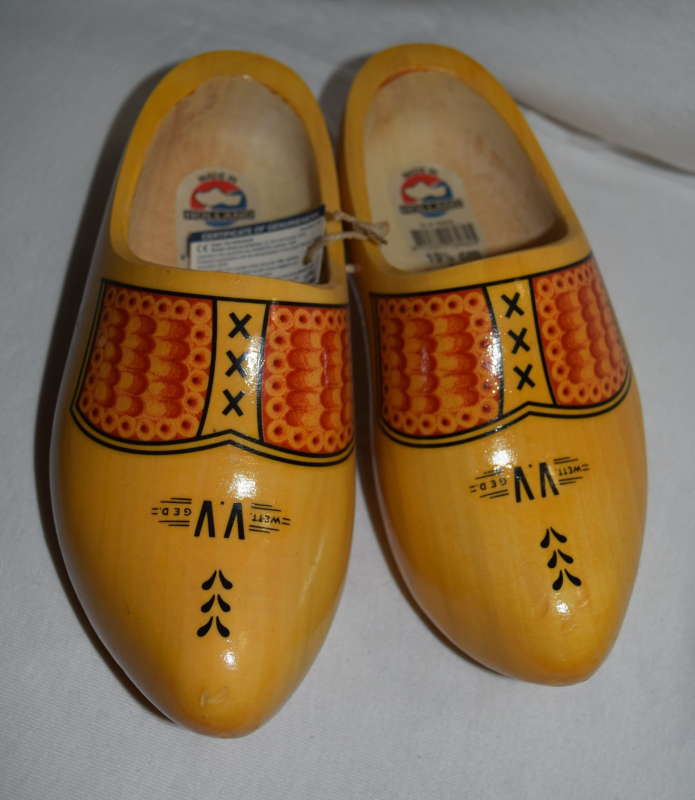 NWT 1997 Authentic Dutch WETT. V.V. GED. Wooden Clogs Klompen 19 ½ cm,30 Holland