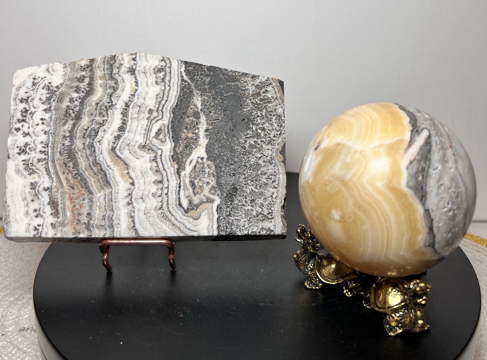 Banded Calcite 2 Piece Set - see description & pics for more info