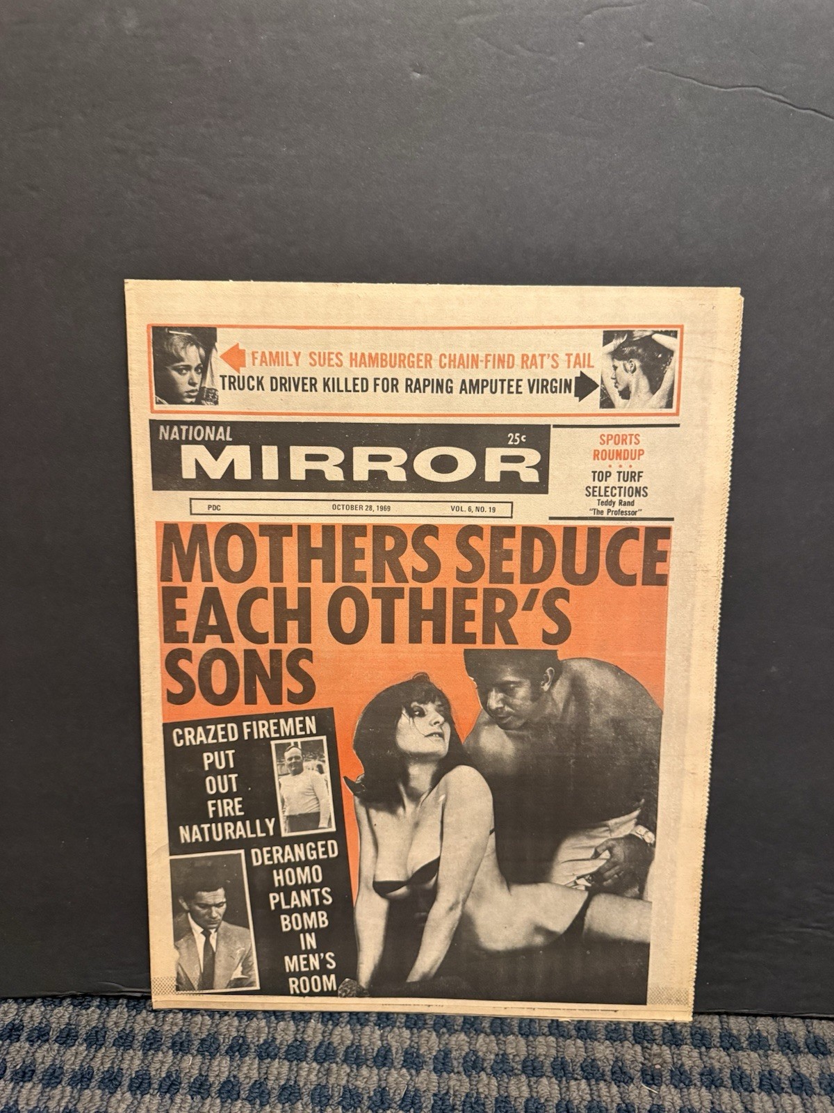 1969 National Mirror Newspaper, Mothers Seduce Each Others Son (10W)