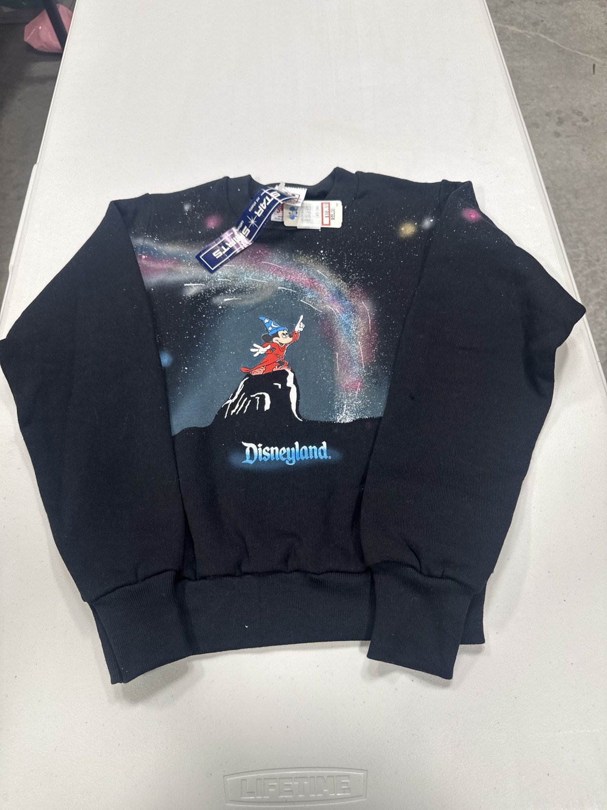 Vintage Disneyland Sorcerer Mickey Fantasia Galaxy Sweatshirt Youth M 10-12 NWT