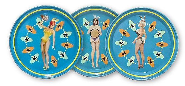 (As-IS) Tin Playboy Bunny Coasters - Set of 3
