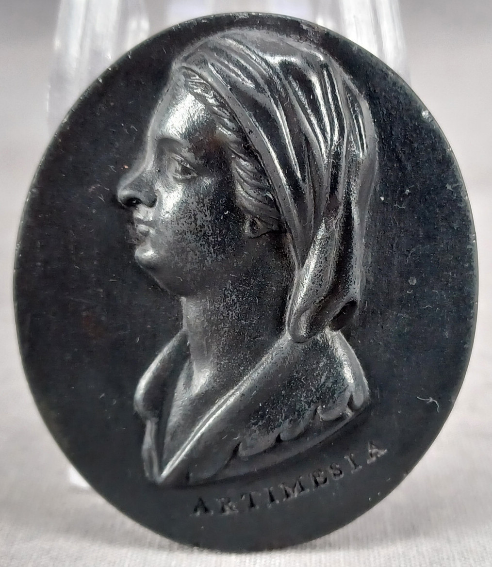 Wedgwood Artemesia / Artemisia Black Basalt Portrait Medallion Plaque C.1780-95