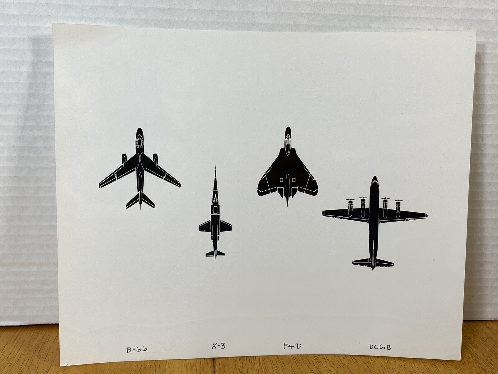 Picture Of B-66/X-3/F4D/DC6B Aircraft’s . Writing On The Back RAP 27-213