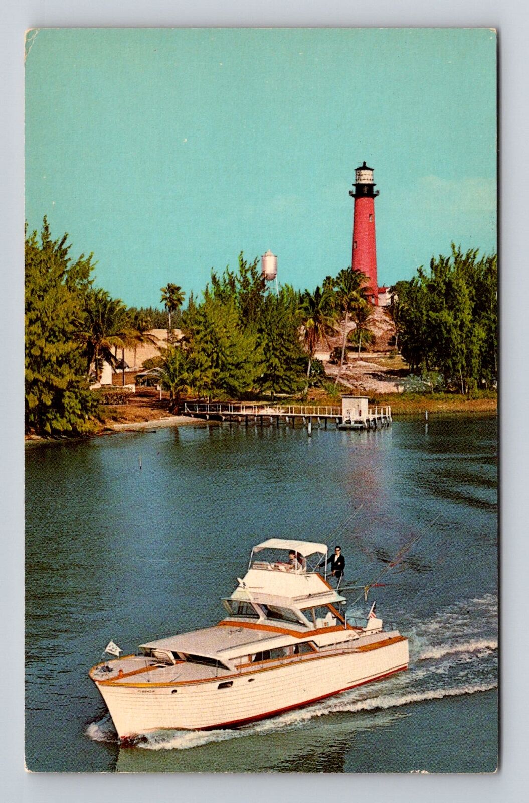 Jupiter FL-Florida, Deep Sea Fishing, Jupiter Light House, Vintage Postcard