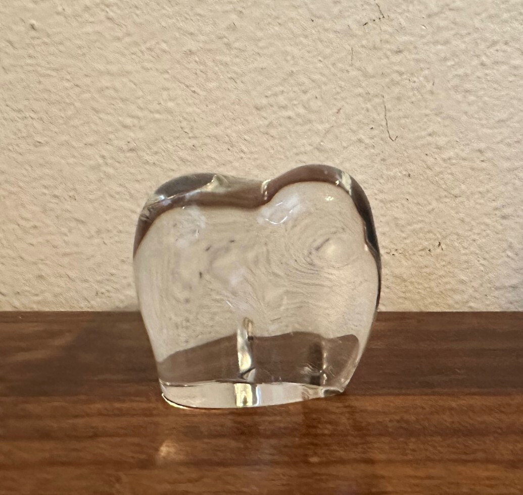BACCARAT Original Vintage Signed Crystal ELEPHANT Figurine Paperweight,  2.75\