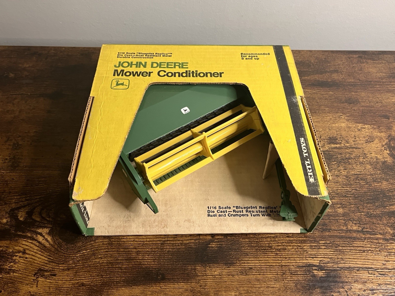 1/16 John Deere Toy Blueprint Replica Mower Conditioner Ertl #596 Vintage