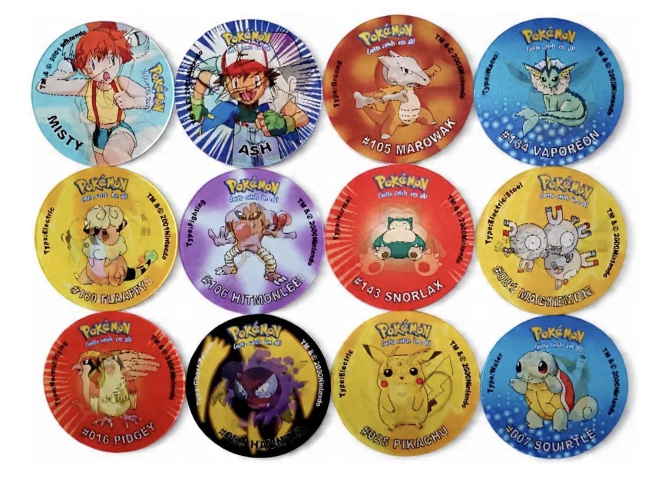 92 Pokemon 3D Lenticular Tazos Pogs Complete Set No Duplicates Vintage