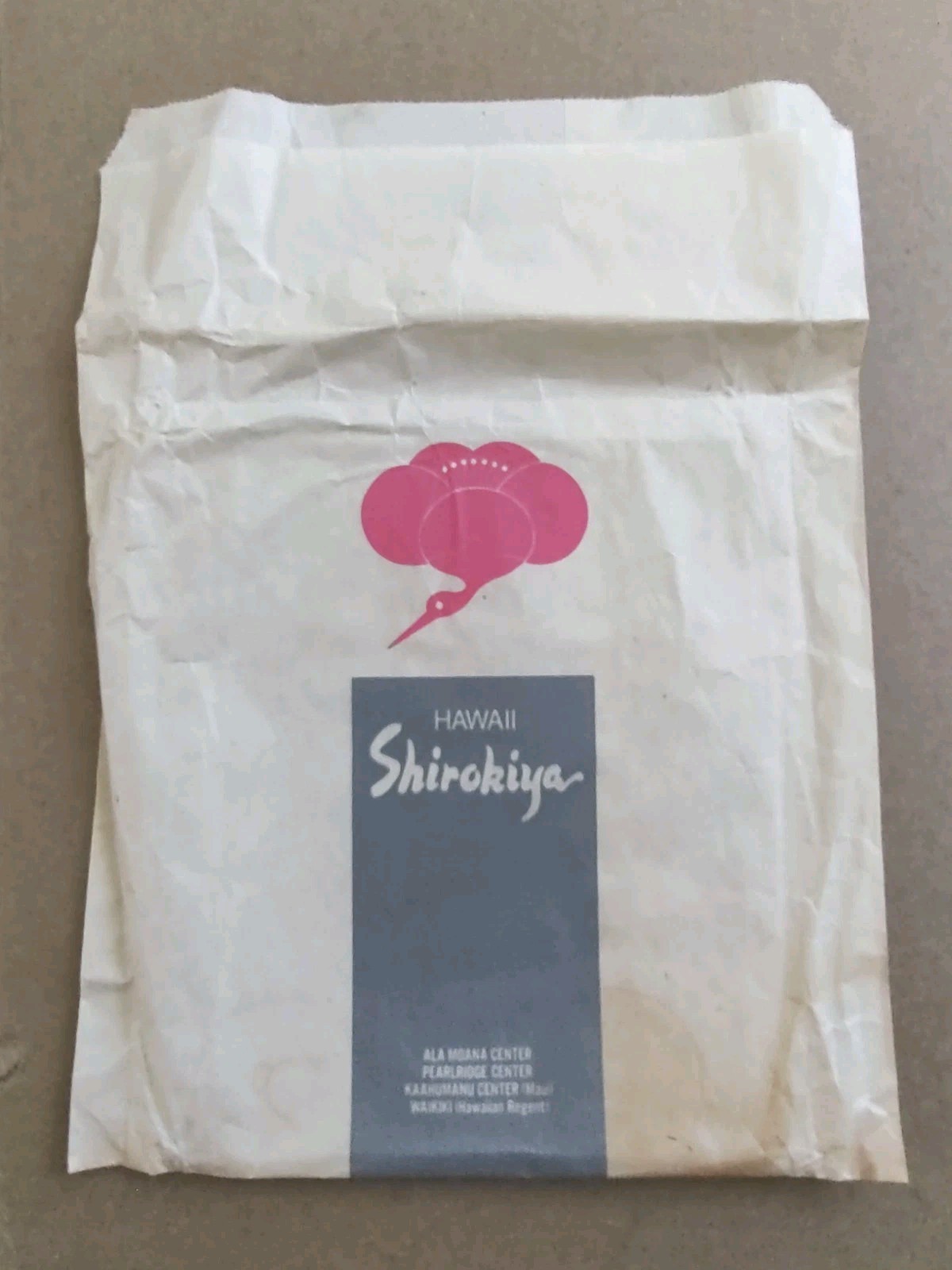 Shirokiya Hawaii Vintage Paper Bag Department Store Ephemera Vintage Collectible