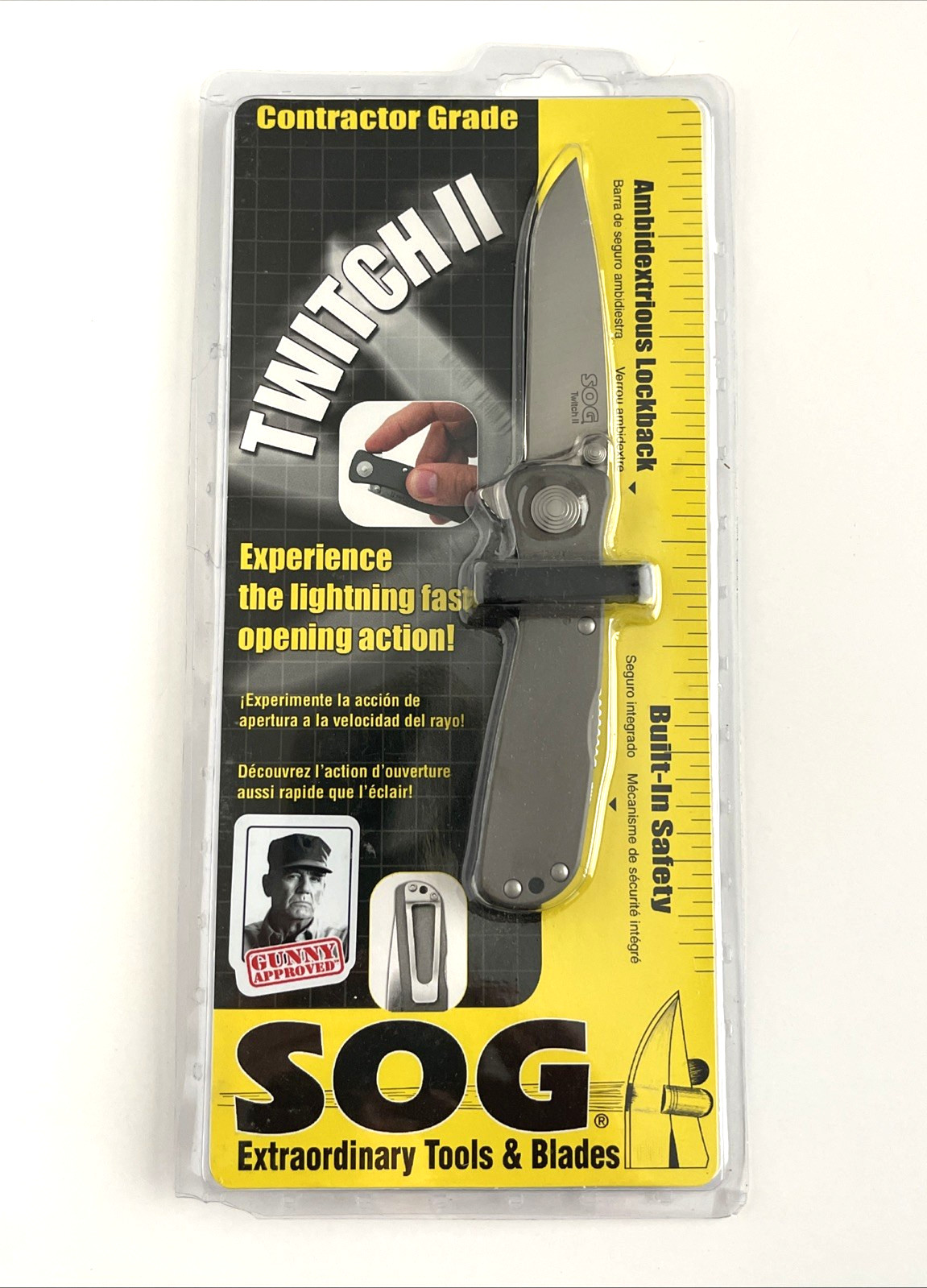 SOG TWI-8 Twitch II Folding Knife Graphite Handle USA