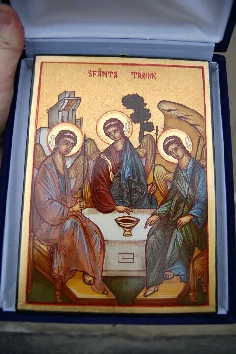 + Nice Hand Painted ICON in Case + Church Religious Artwork + (ST211)