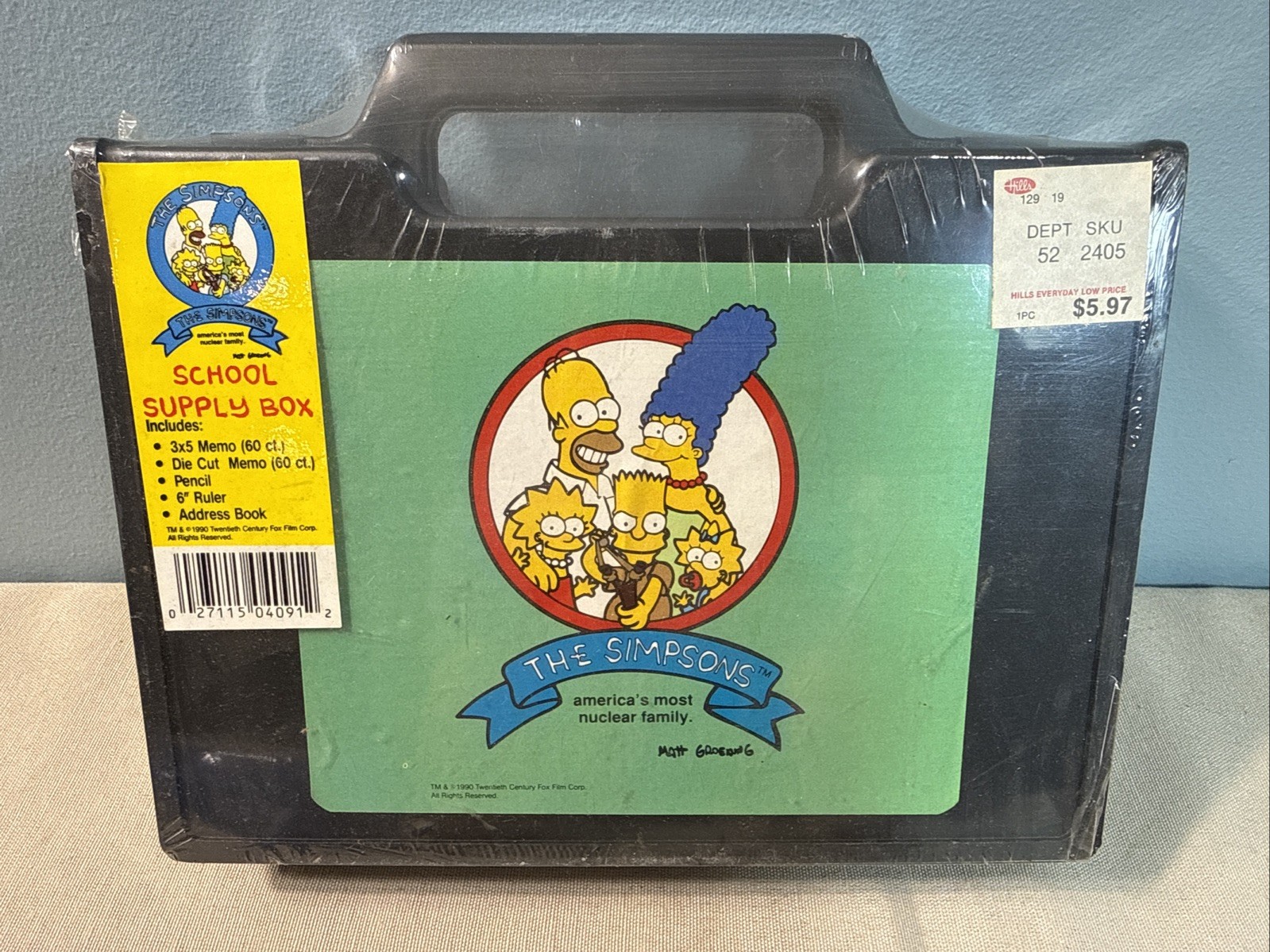 Vintage The Simpsons 1990 School Supply Box Black Factory Sealed Never Opened Vintage The Simpsons 1990 School Supply Box Black Factory Sealed Never Opened