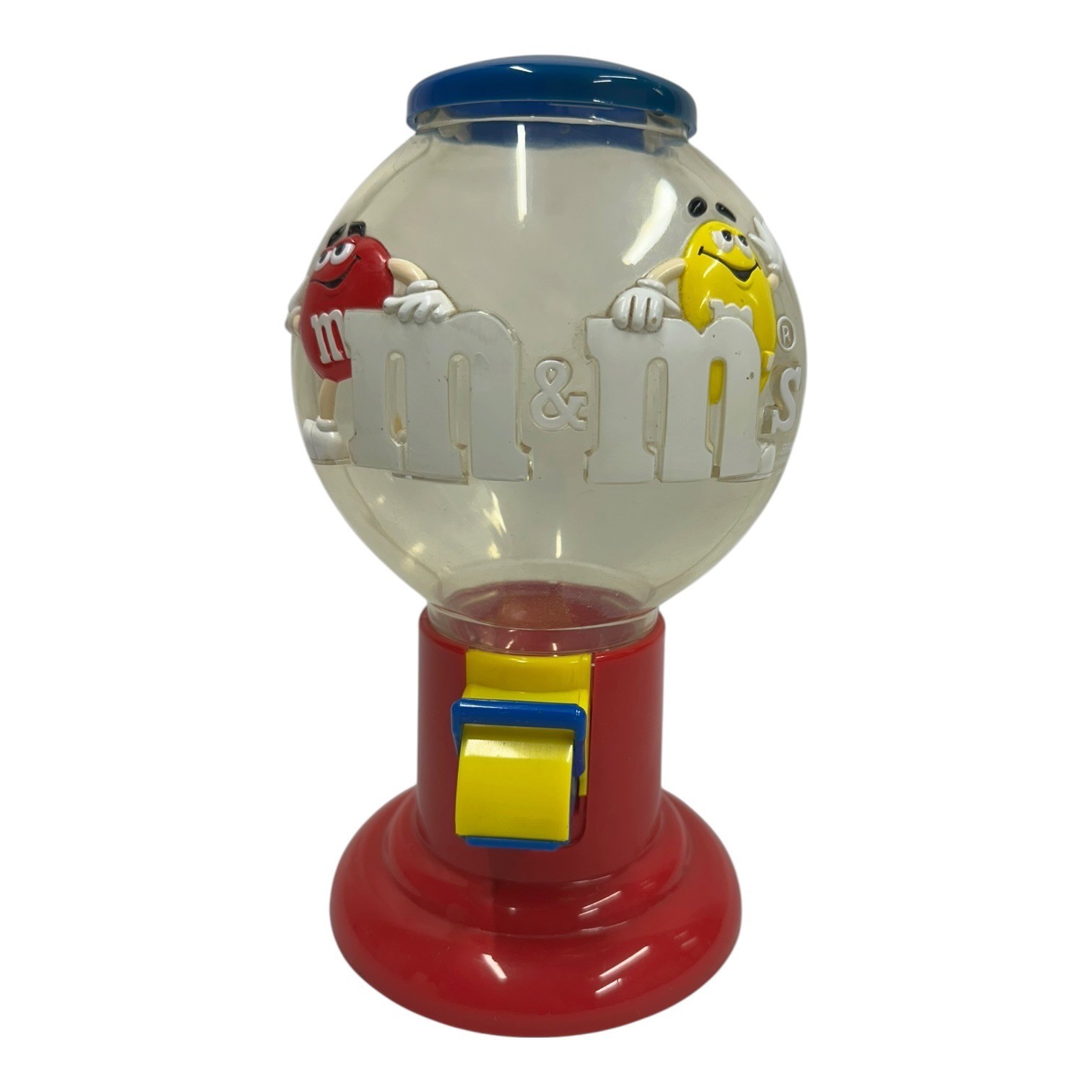 Vintage M&M\'s Candy Dispenser Red and Yellow Characters Collectible Red Base