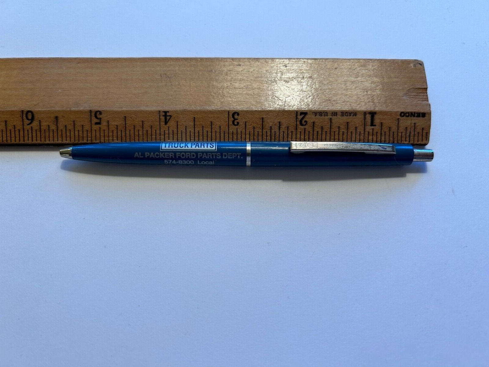 Vintage Ball Point Pen Adv Al Packer Ford Parts Dept Before Area Code Paper Mate