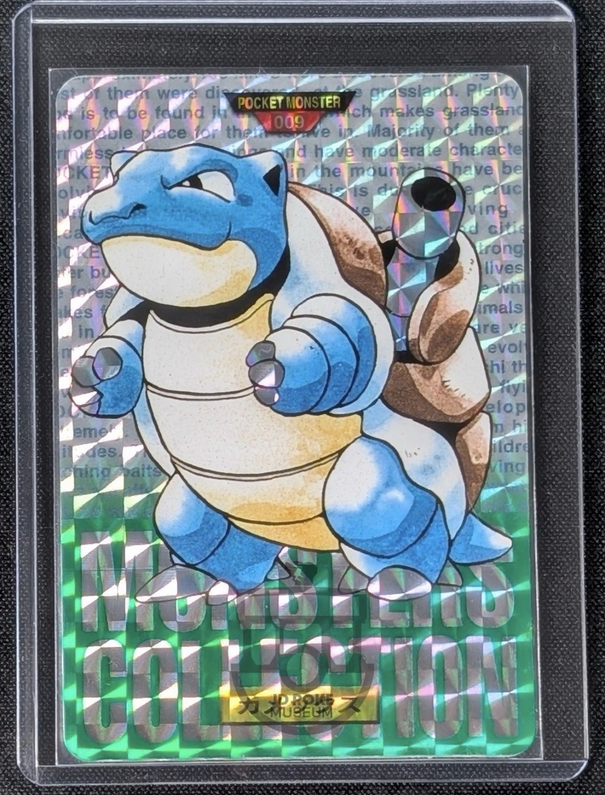 Pokemon 1996 Japanese Bandai Carddass Green No.009 Blastoise Prism Card - MP MP+ Pokemon 1996 Japanese Bandai Carddass Green No.009 Blastoise Prism Card - MP MP+