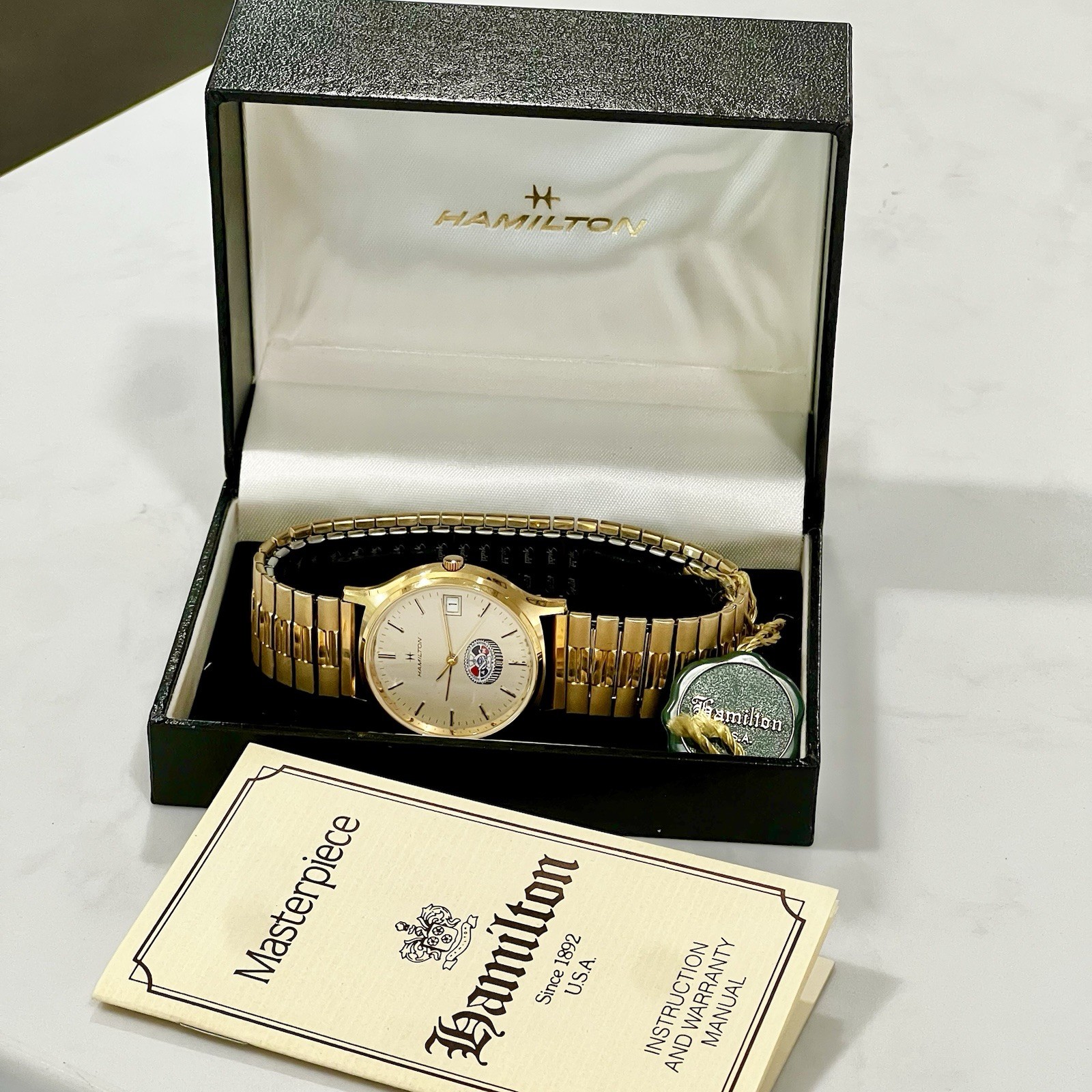 VTG 1990’s Hamilton Masterpiece Quartz Watch Aerospace Machinist Workers NOS