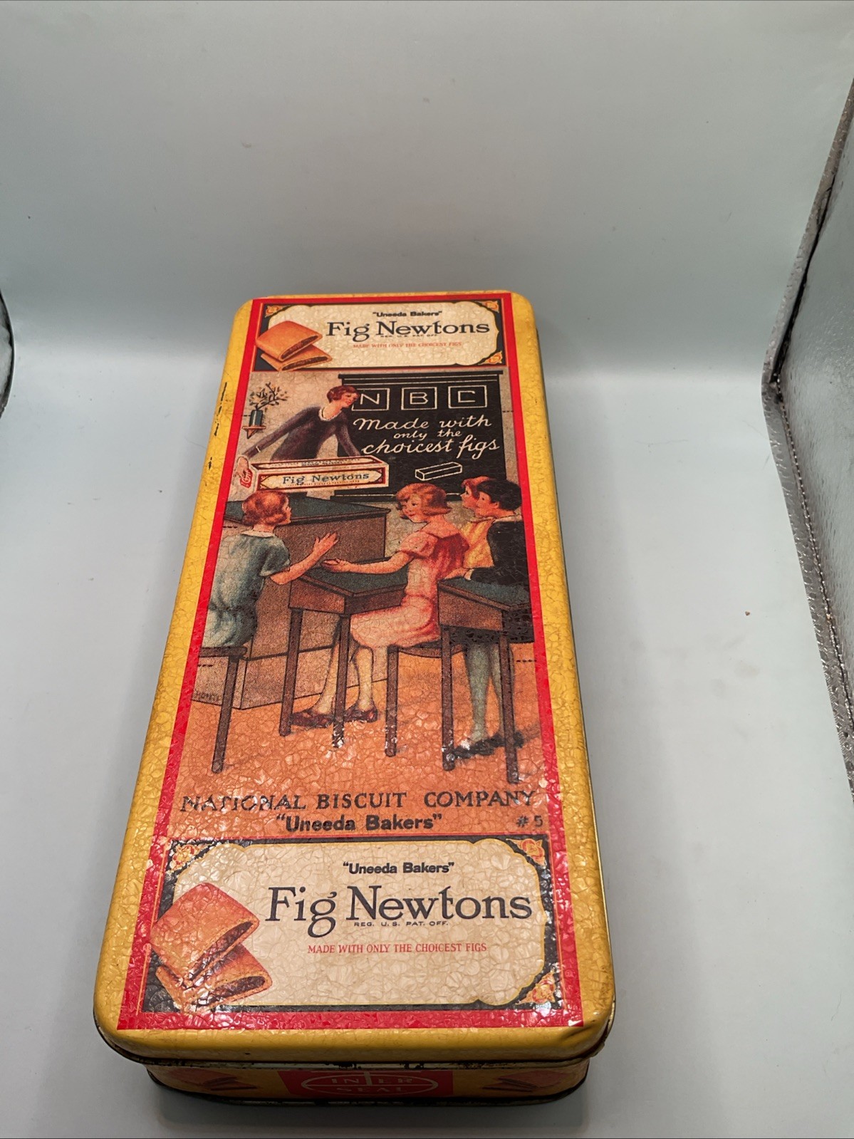Vintage 90s Bristolware Nabisco Fig Newton Collectible Tin Rectangle 9.5\