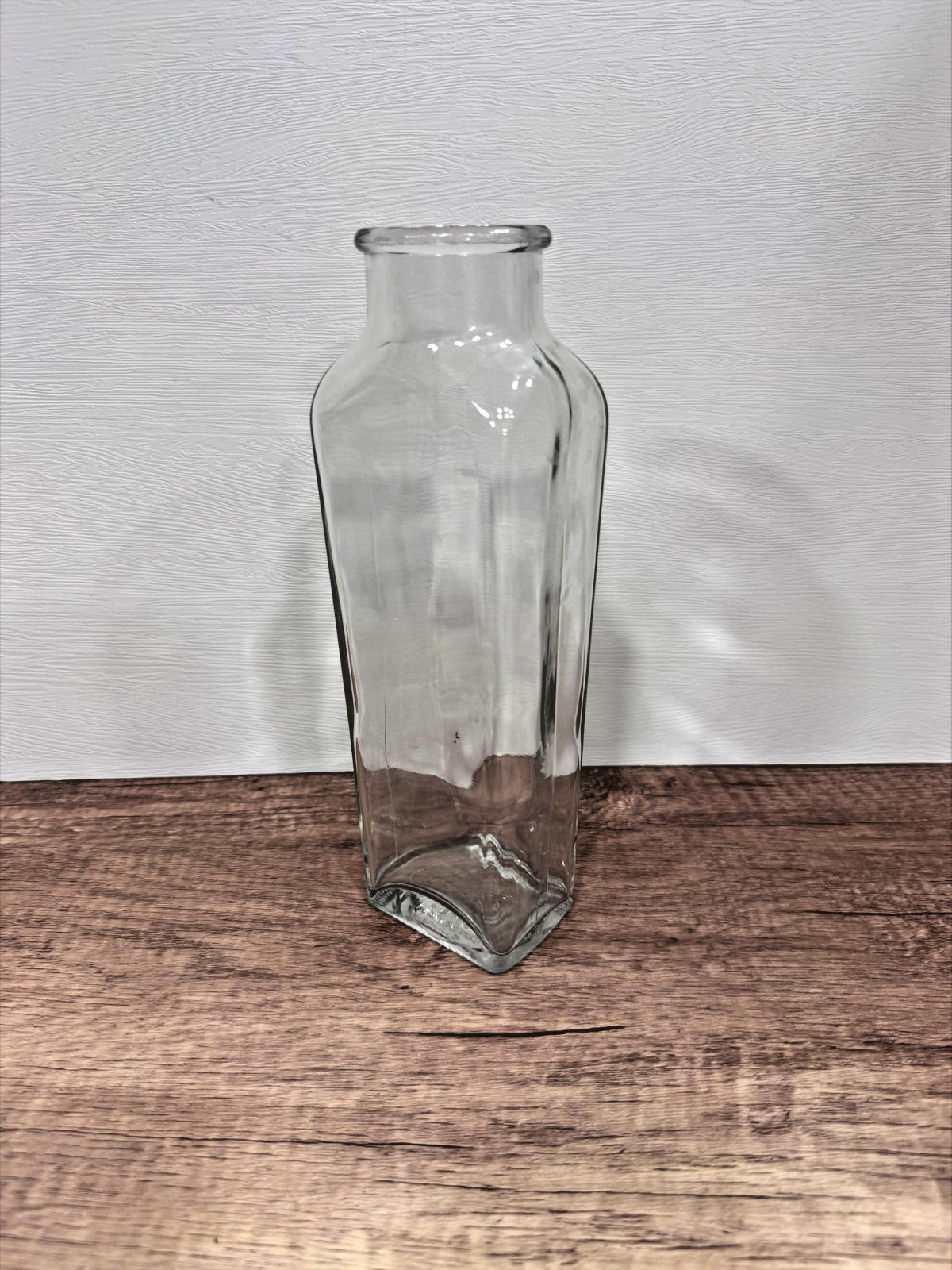Vintage Ann\'s House of Nuts Clear Glass Square Candy Jar Container Advertising