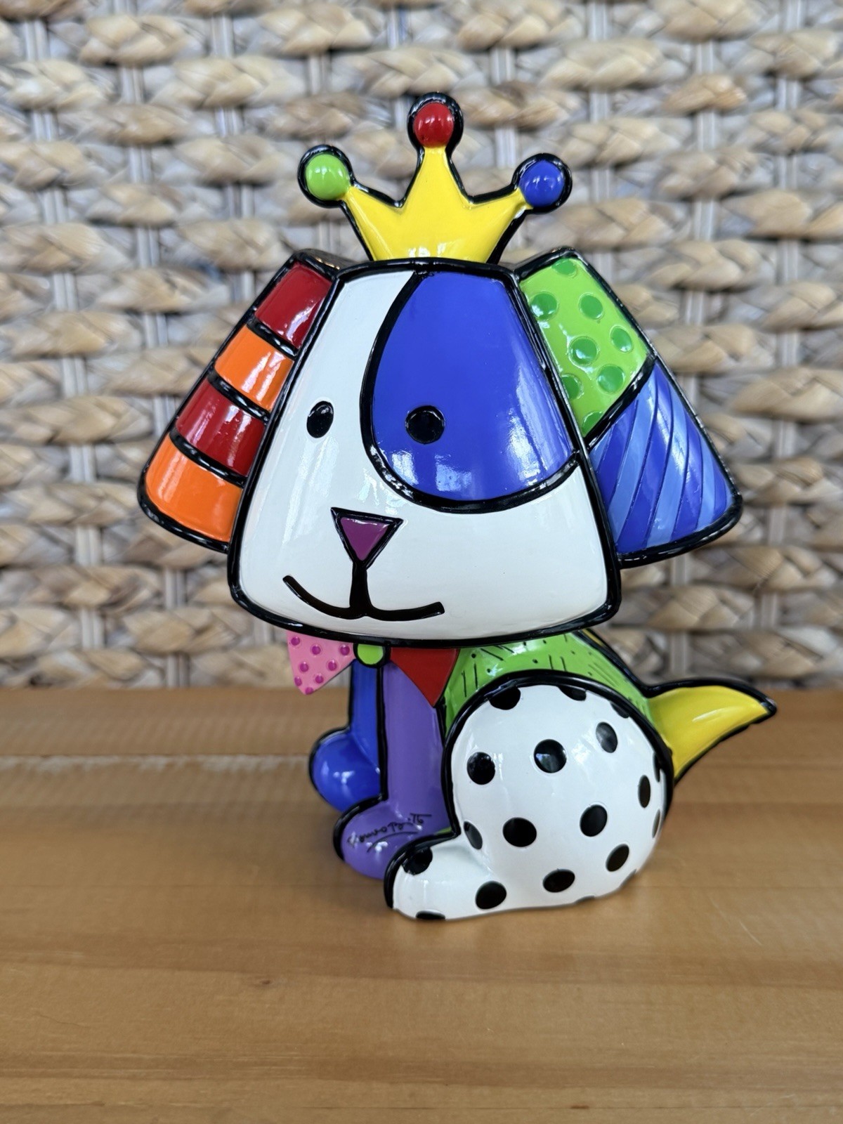 2010 Romero Britto Beagle Dog Figurine Signed & Numbered #0564 GIFTCRAFT 14072