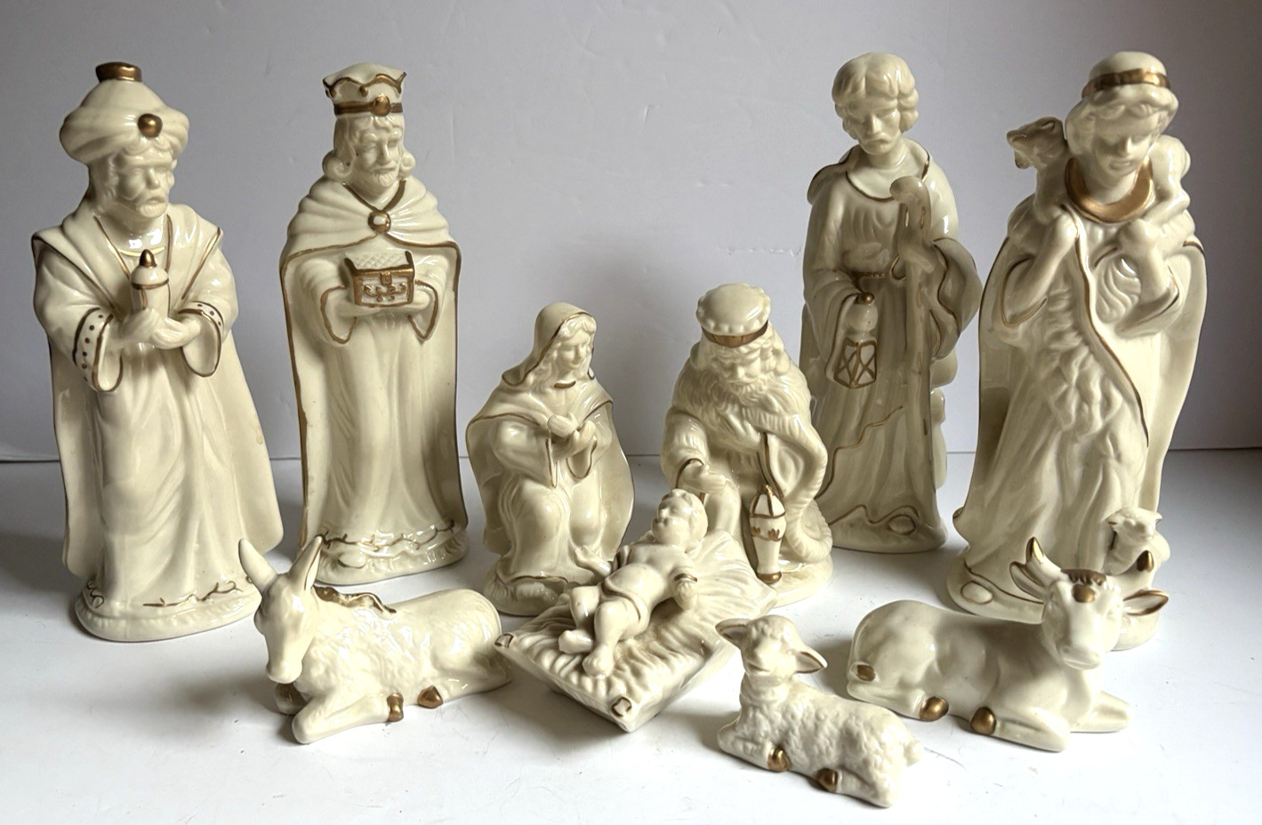 10 Piece NATIVITY set includes wise men, manger scene, sheperd boy & animals 10 Piece NATIVITY set includes wise men, manger scene, sheperd boy & animals