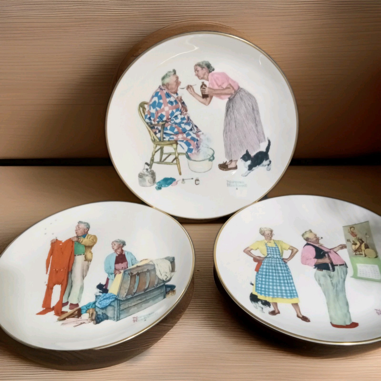 1978 Norman Rockwell Gorham Four Season- 3 Plate Set NIB Spring Winter Fall 1978 Norman Rockwell Gorham Four Season- 3 Plate Set NIB Spring Winter Fall
