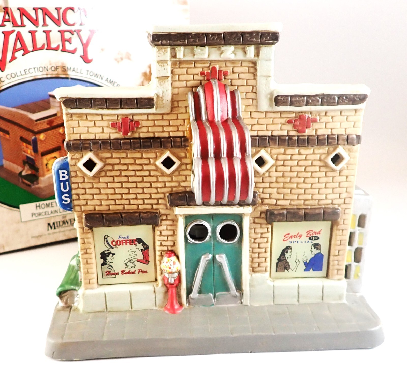 Cannon Valley Hometown Cafe Midwest of Cannon Falls NOS Lighted Town Building