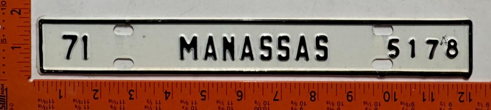 1971 Manassas, Virginia License plate