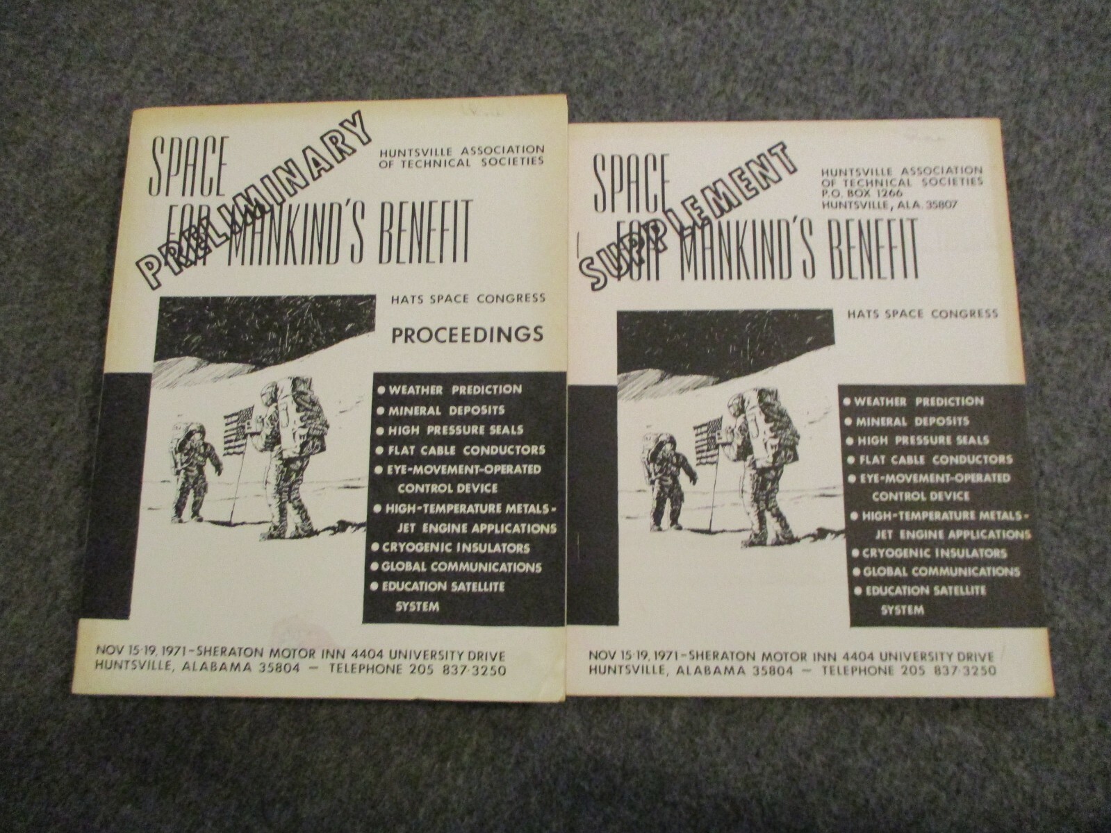 NASA MSFC APOLLO PRELIMINARY SPACE FOR MANKIND\'S BENEFIT (1971) + SUPPLEMENT SET