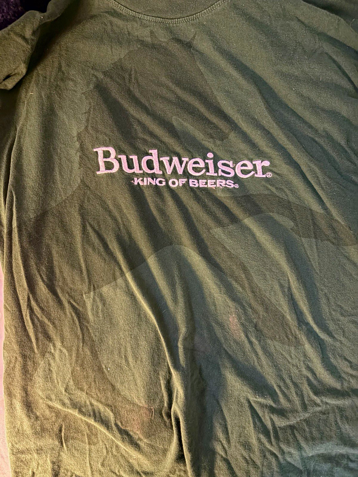Budweiser King of Beers Green T-Shirt Collectible Breweriana Beer Themed