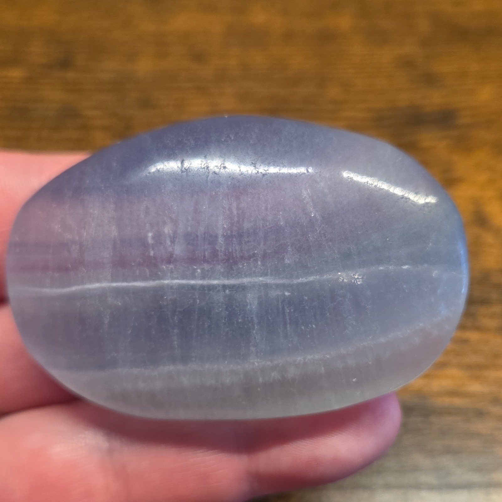 Polished Blue Fluorite Crystal Stone Oval Palm Stone, 111g, 2.5 Inches, L#FL2 Polished Blue Fluorite Crystal Stone Oval Palm Stone, 111g, 2.5 Inches, L#FL2