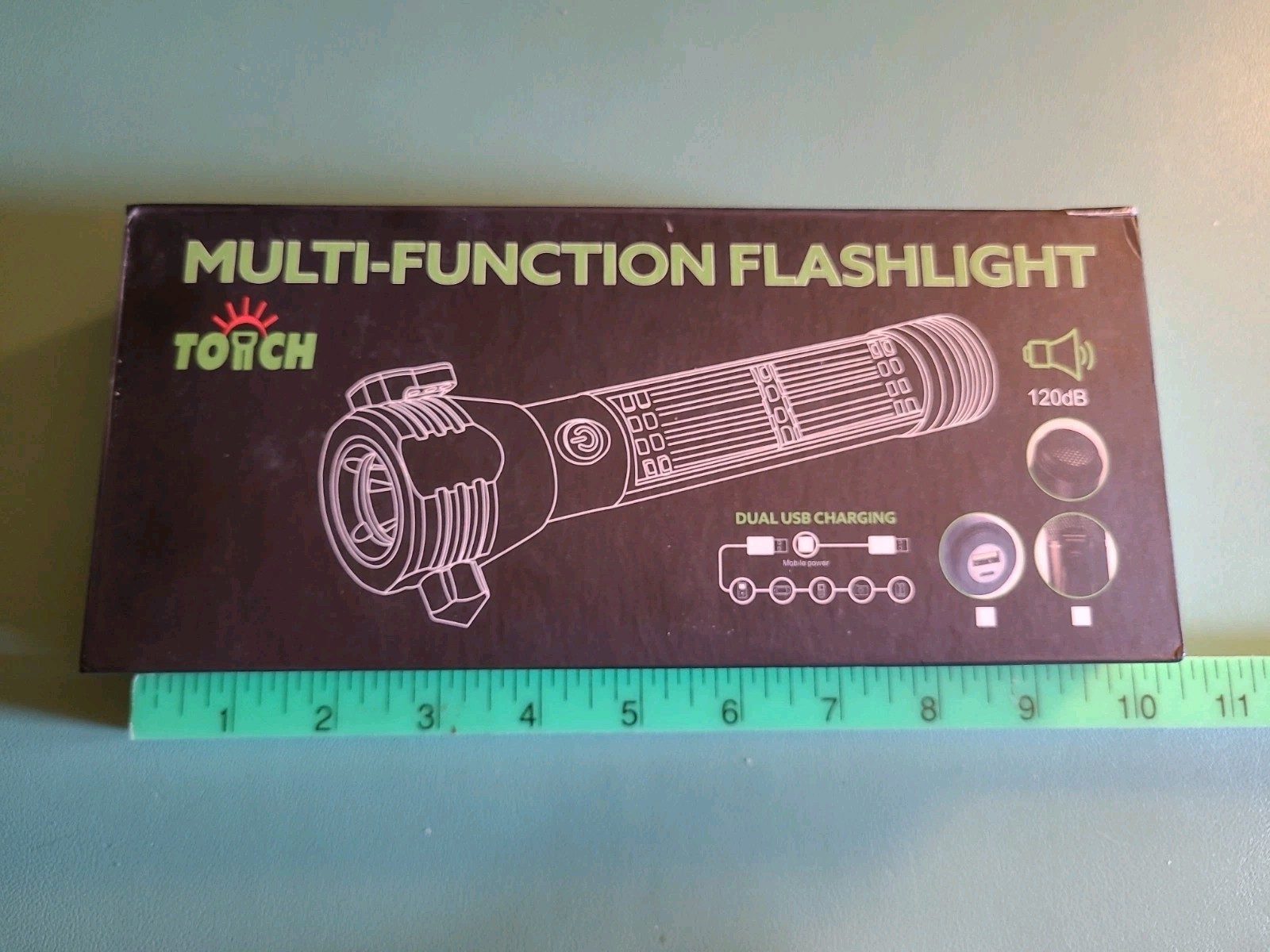Roadside Rescue 9-IN-1 Multi-Function Solar Powered Flashlight / Survival Tool