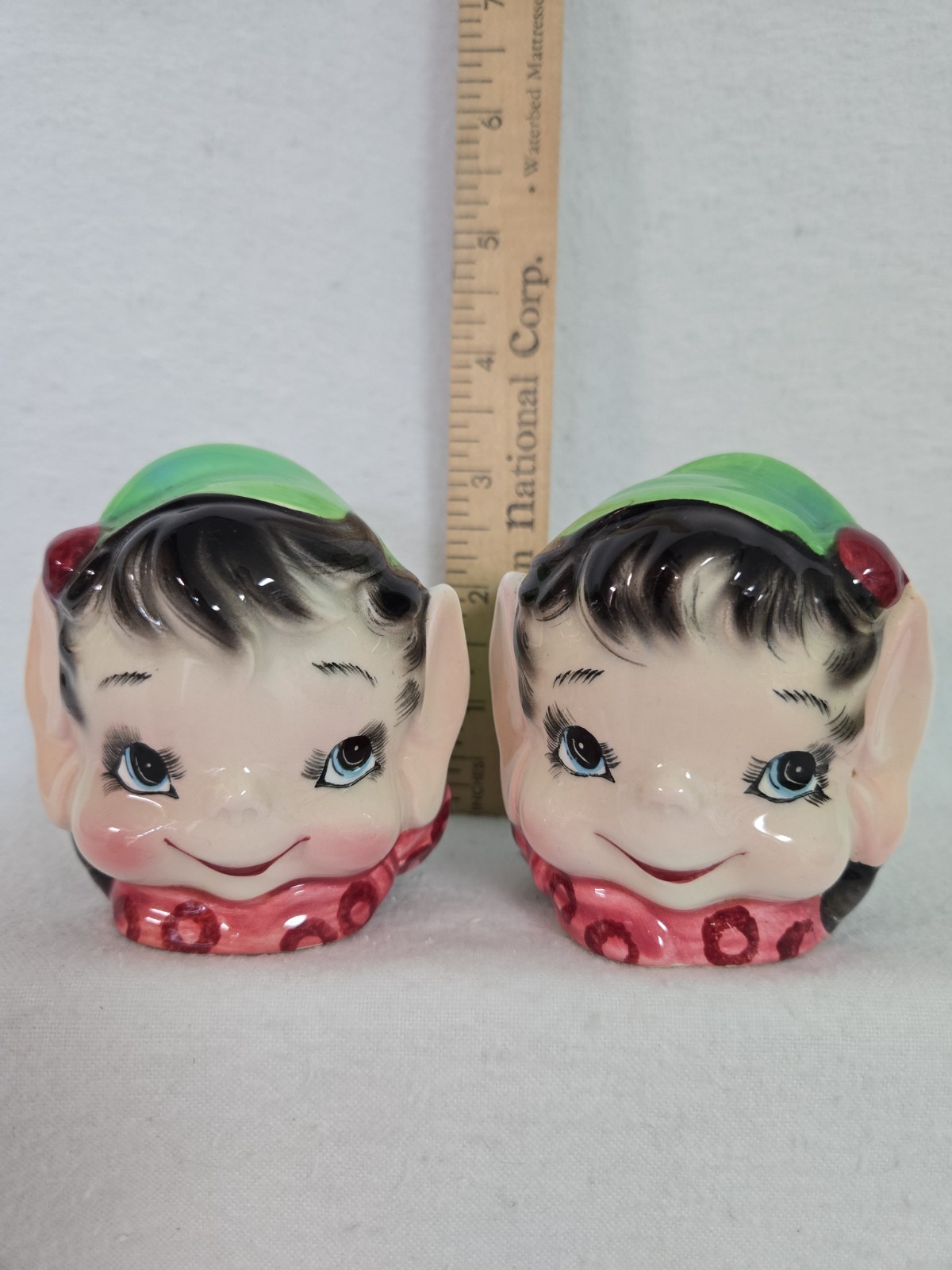Rare Vintage Lefton Pixie Elves Salt & Pepper Shakers 6981
