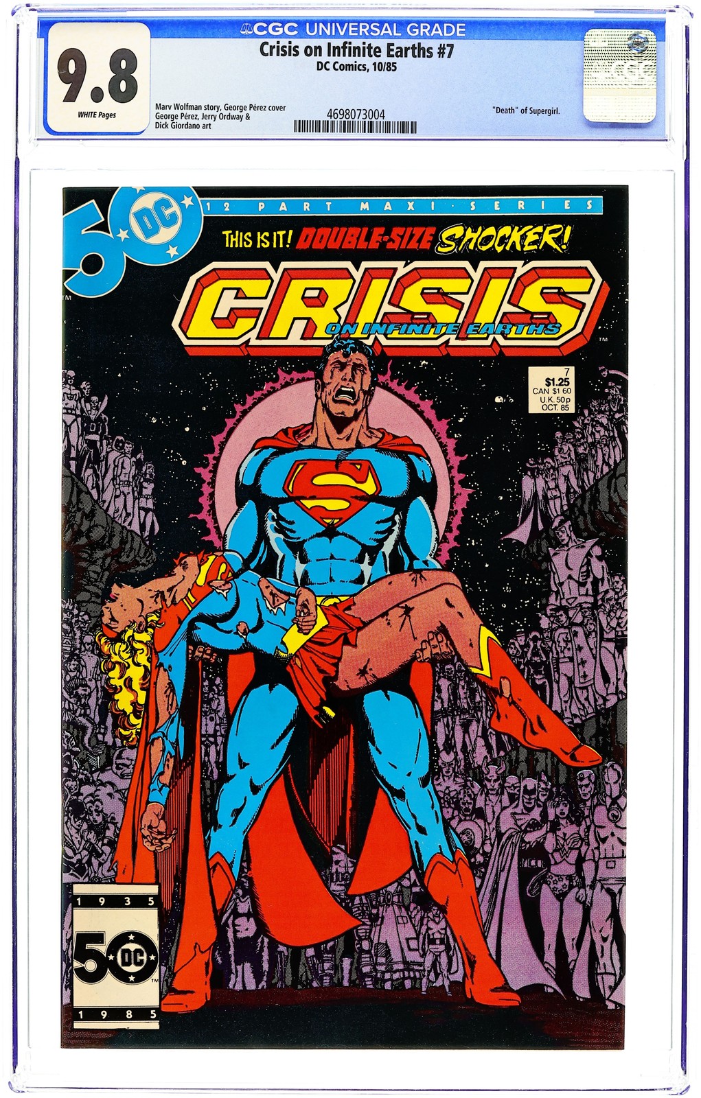 Crisis on Infinite Earths #7 CGC 9.8 1985 4698073004