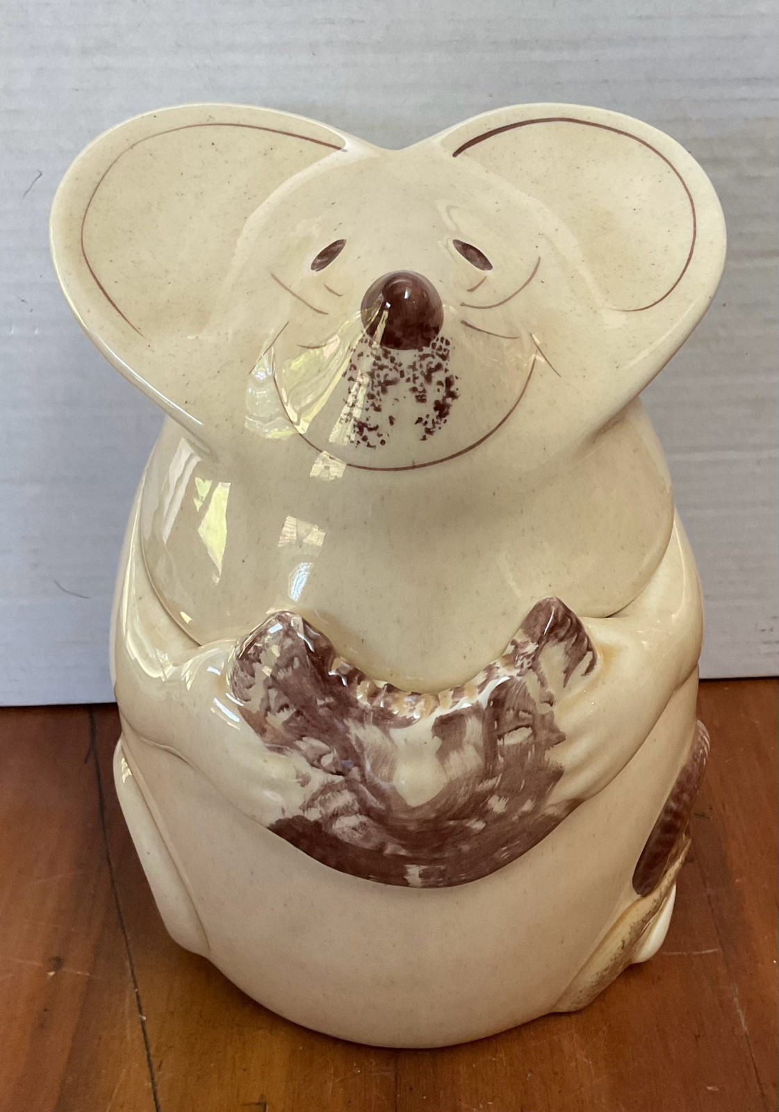 Vintage N.S. Gustin Mouse Ceramic Cookie Jar Cream 1950s-1970s 10.25