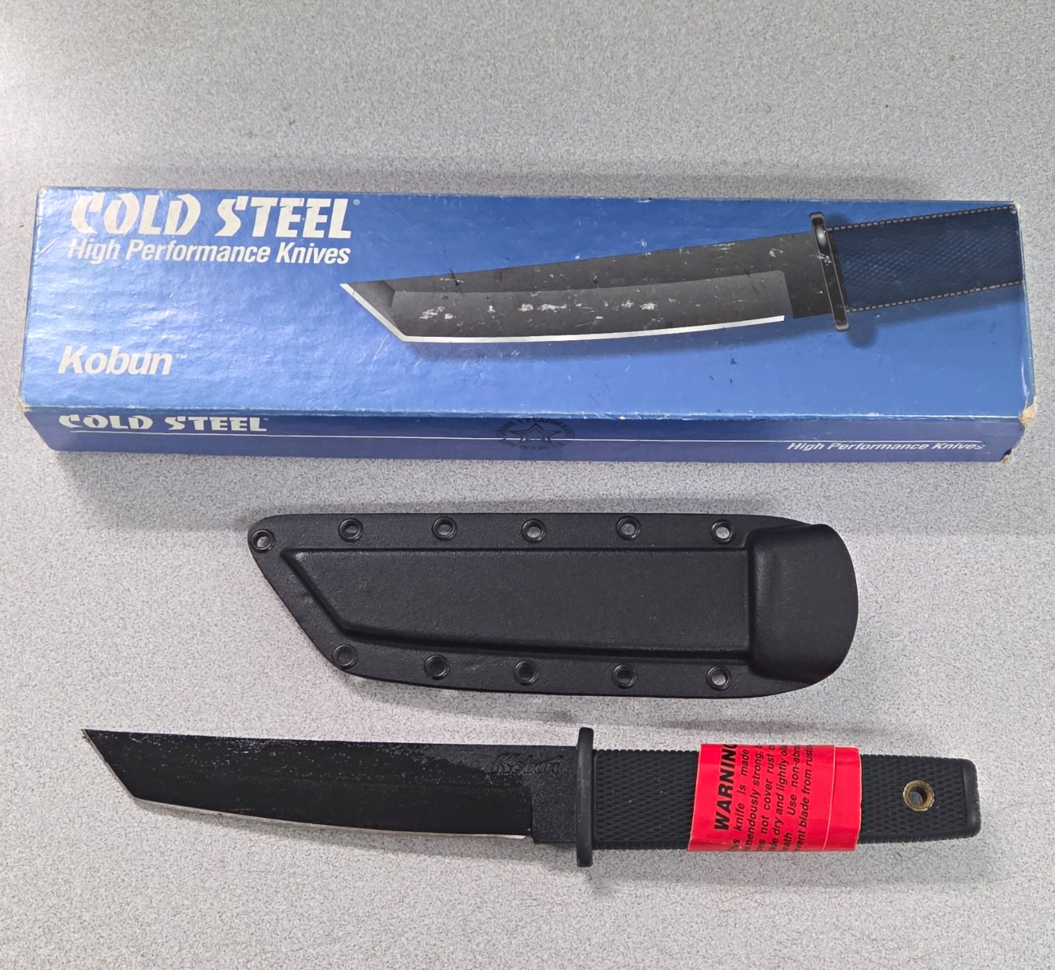 Vintage Cold Steel Kobun Carbon V Tanto Knife Sheath & Box 17.1C