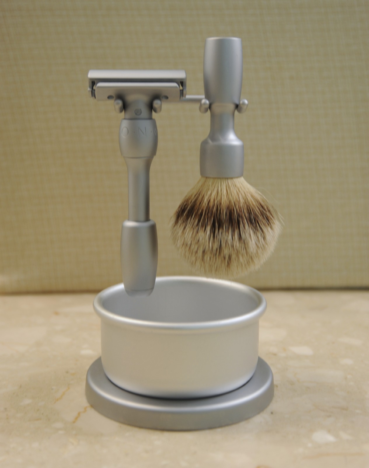 Merkur Vision 2000 Safety Razor (4-Piece Set) - Razor, Brush, Stand, & Bowl