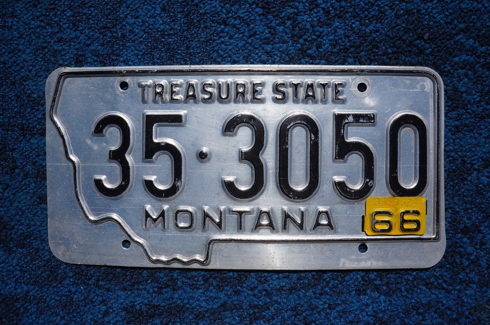 1966 MONTANA License Plate - TREASURE STATE