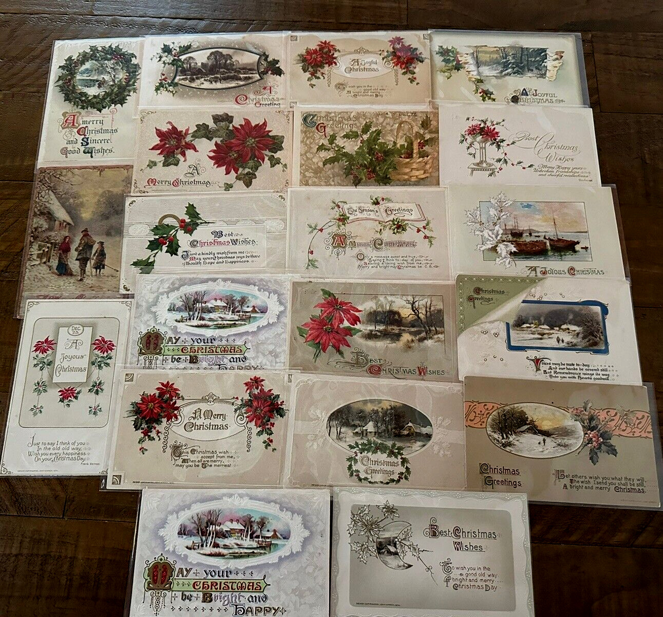 Nice Lot of 20 ~Winsch ~Vintage Antique ~ Christmas Postcards~Early  1900's~k663