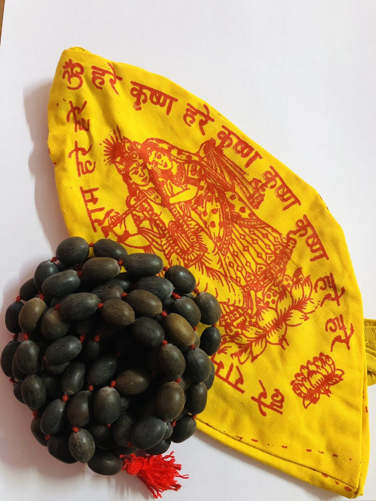 Gomukh+ KAMAL GATTA  Lotus Seed Mala ROSARY 108 Bead 68 inch Prayer Beads F/S