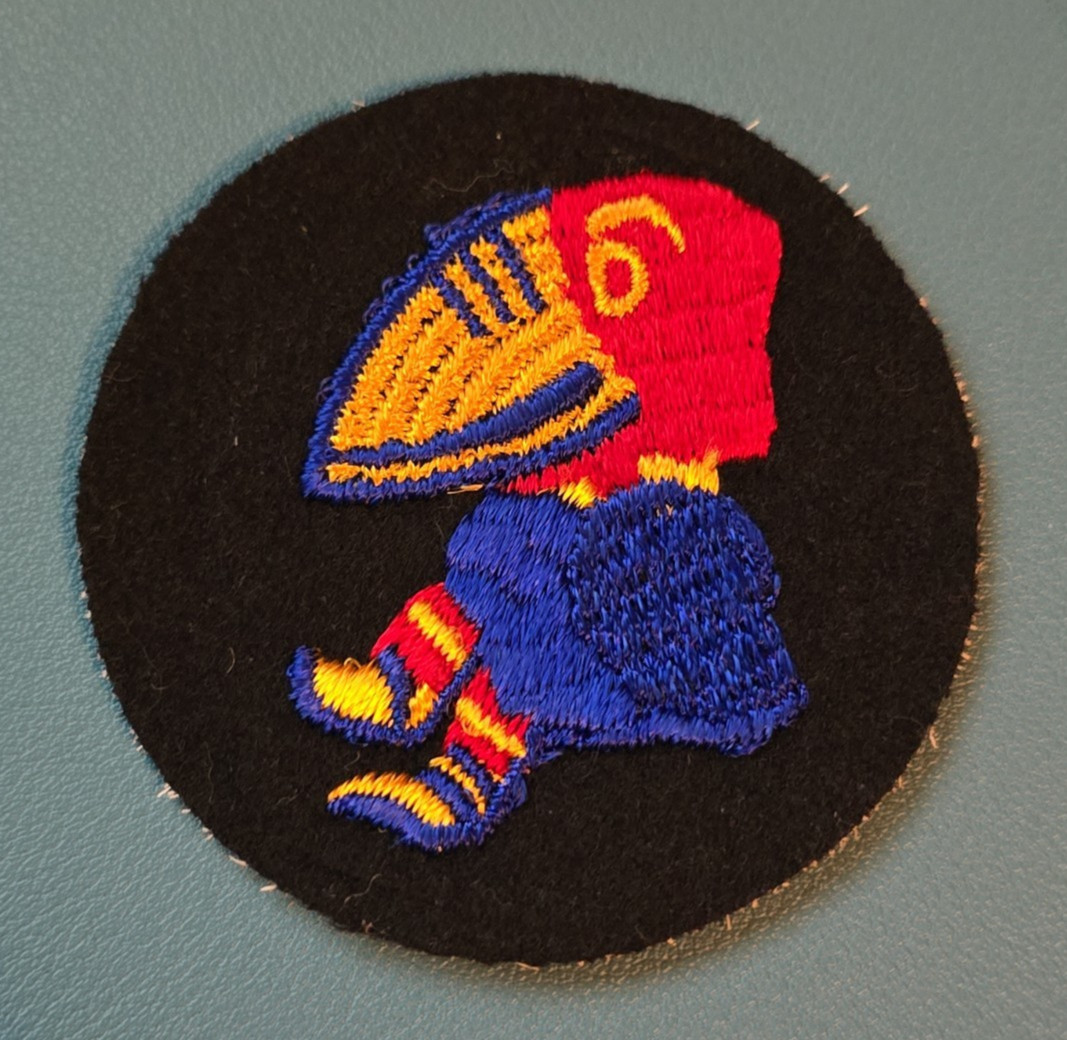 RARE Retro Kansas Jayhawk Mascot Patch-Embroidered  Felt-CC Backing 2-1/2\