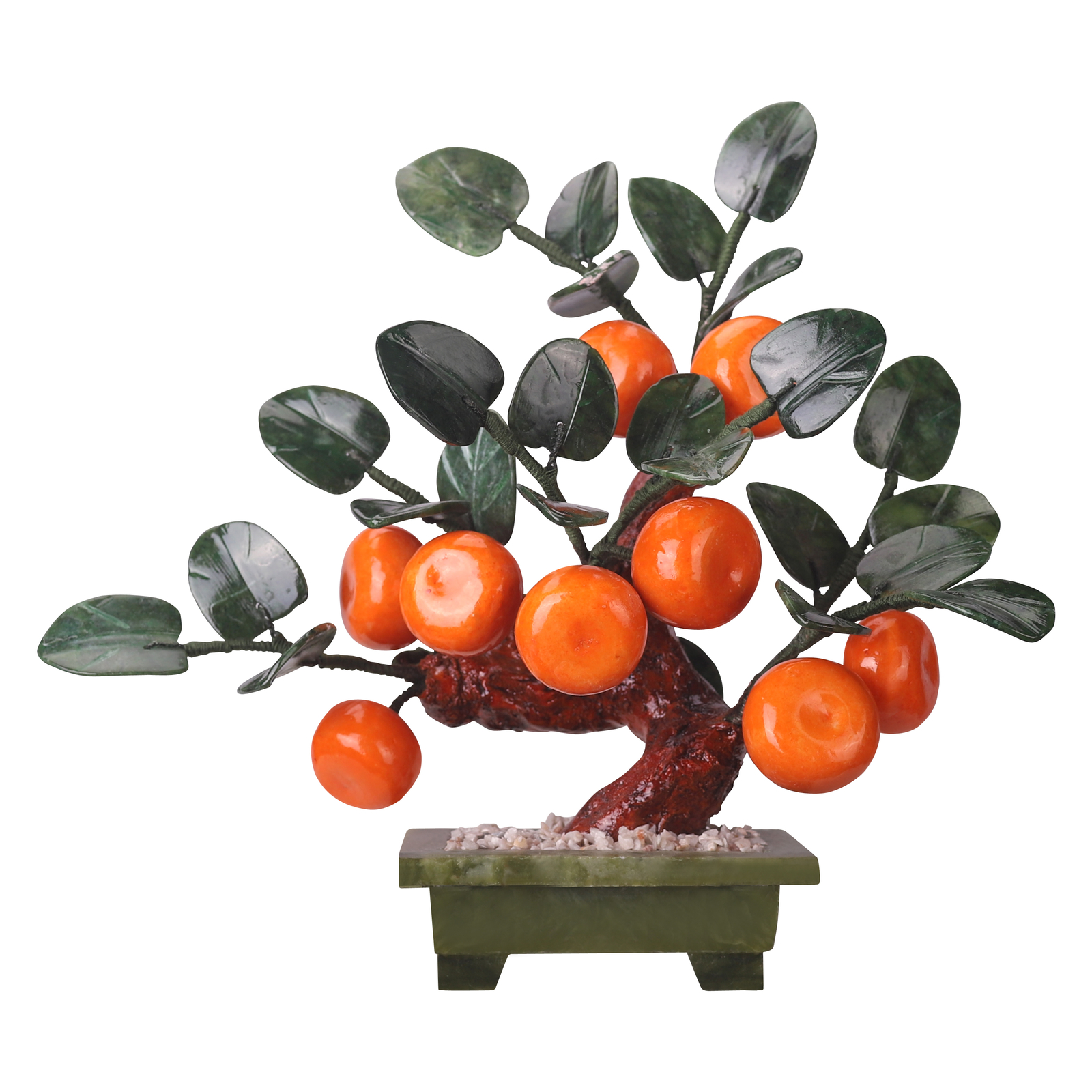 Jade Carving, Orange Tree, Chinese Entrance Hall Persimmon Jade Ornaments