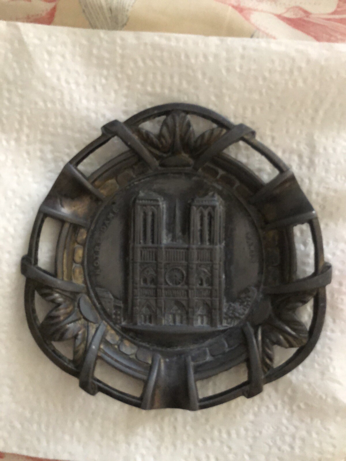 Antique Notre Dame. Paris. 4.5” Dia. 